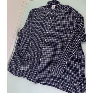 Guy Rover Flannel Shirt Mens 2XL XXL Made In Italy Blue Plaid Pocket